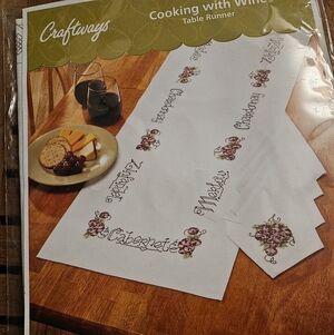 Stamped cross stitch table runner